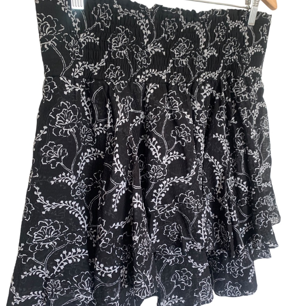 NWT ALC Plus Vera Black Tiered Silk Blend Ruffle Skirt Size 14 - Picture 5 of 13